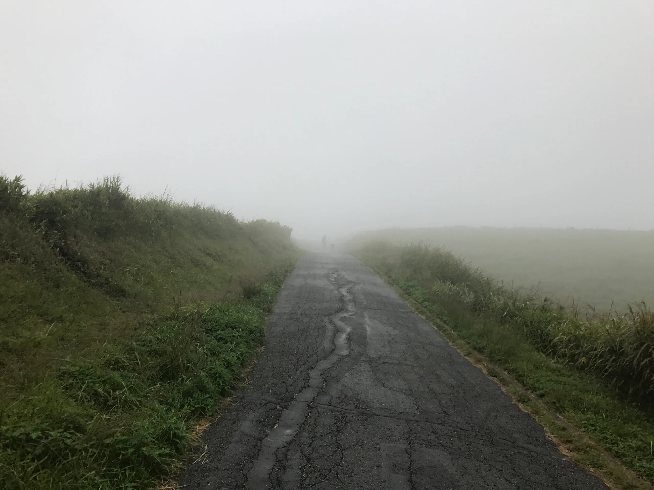 大觀峰展望步道遇濃霧，視野被雲霧遮住