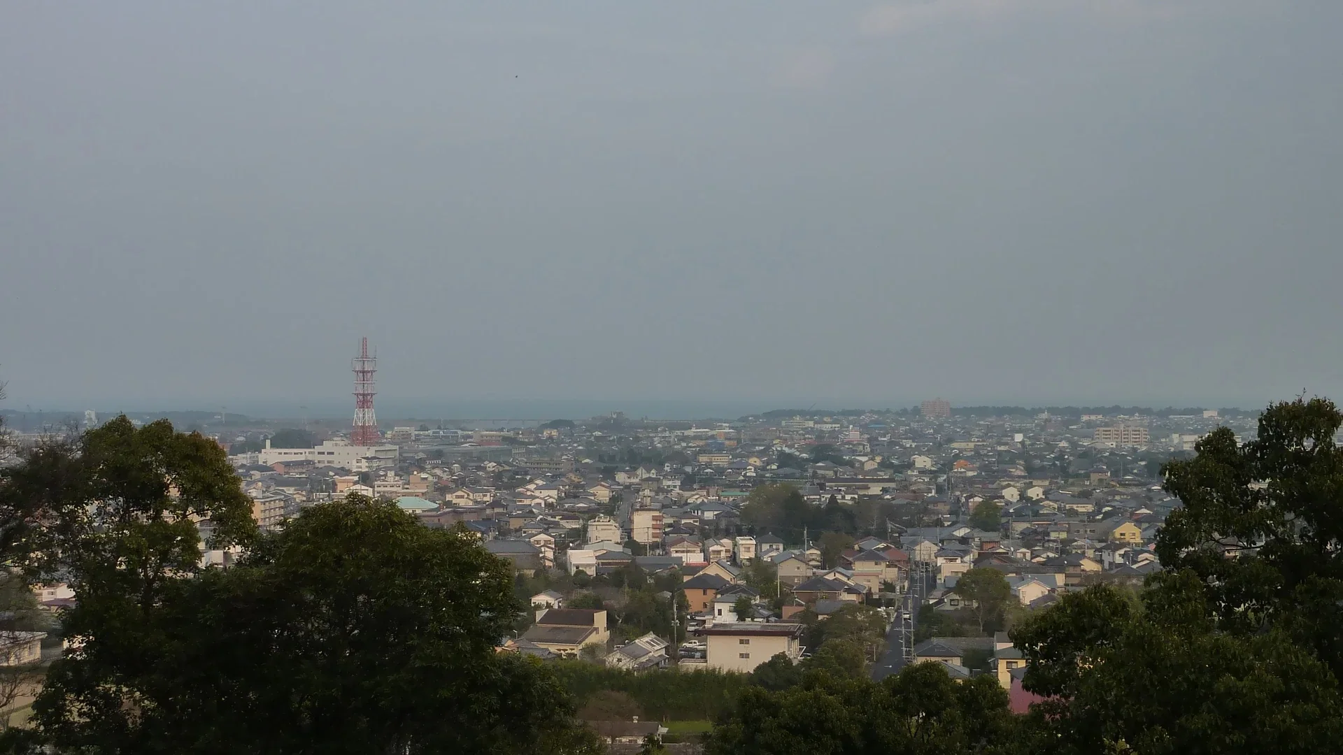 從舞鶴公園遠望高鍋町中心部