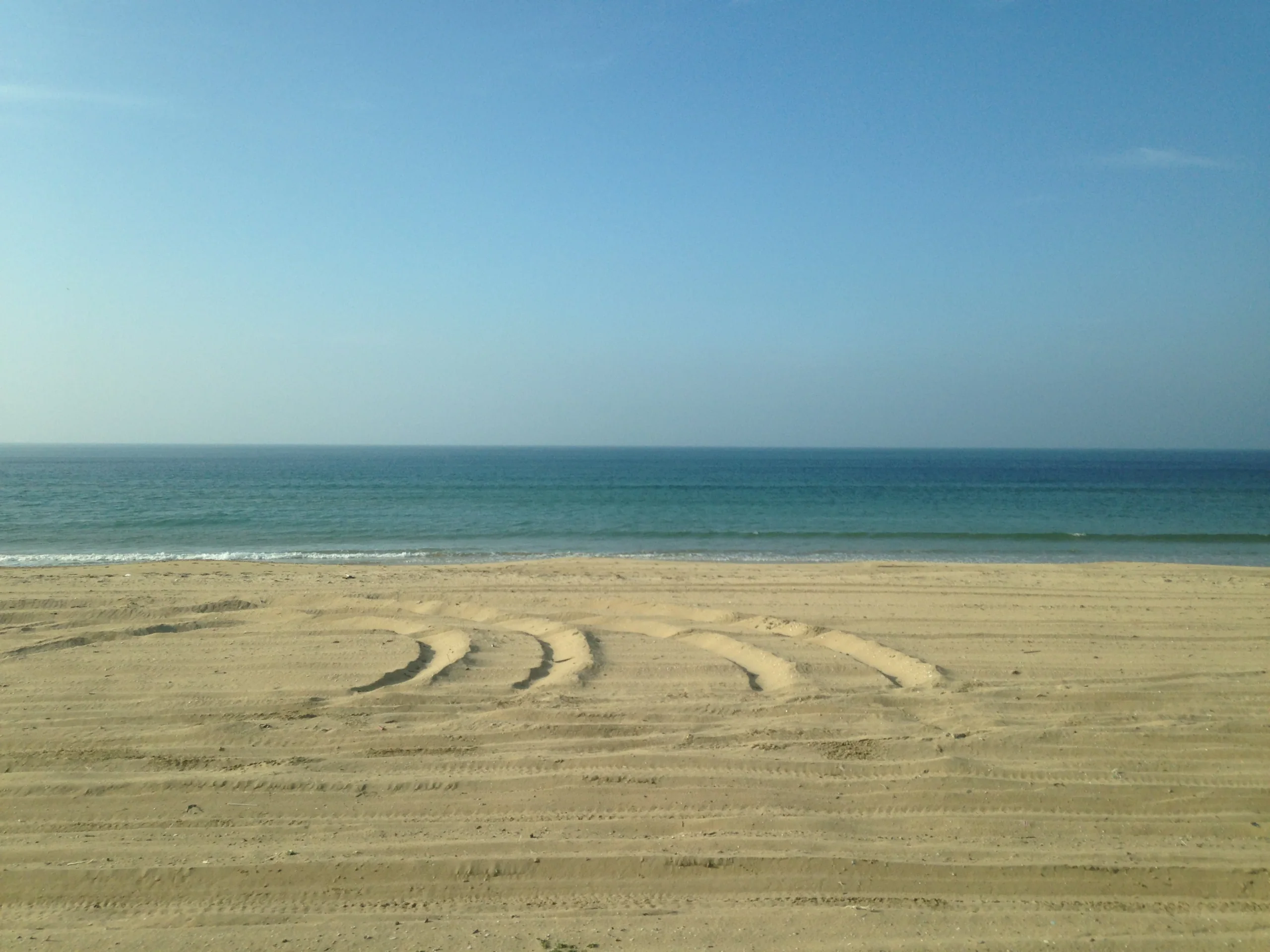從海之中道方向望向志賀島海水浴場