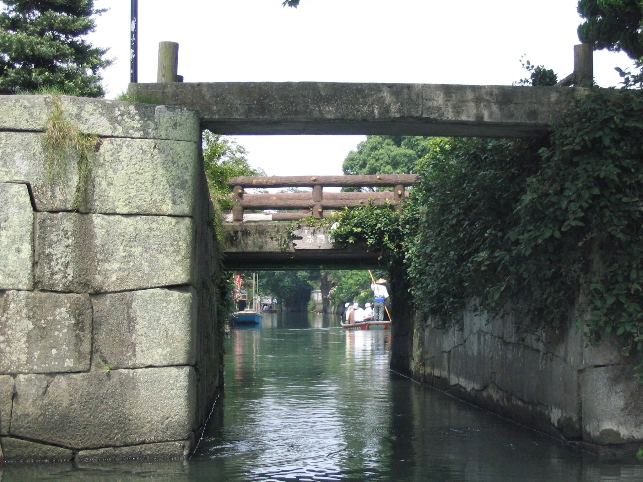 柳川市掘割旁的橋與水道